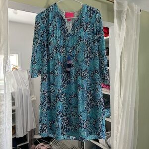 Lilly Pulitzer Marilina Tunic Dress Light Aqua Spritz